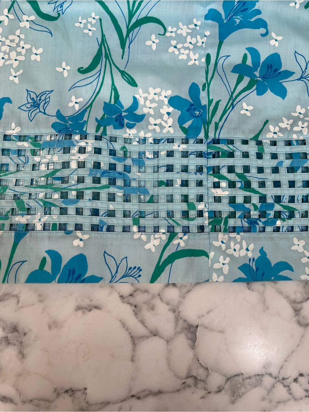 Vintage Lilly Pulitzer 80’s cotton midi dress light blue floral basket weave hem - Picture 14 of 16